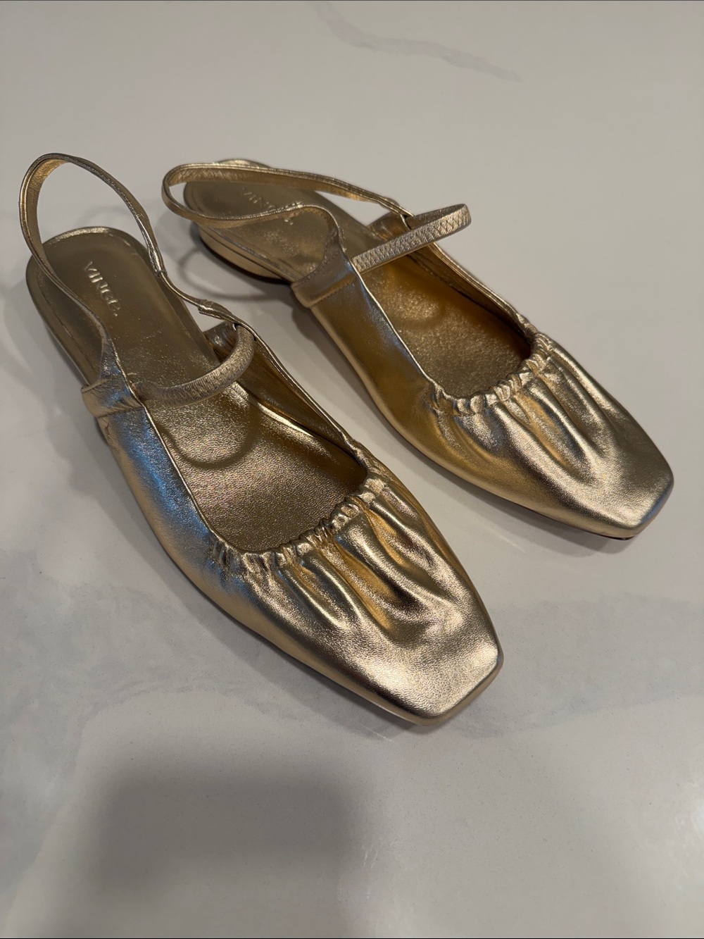 Vince Venice Women's Slingback Flats in Champagne Leather - Picture 4 of 7